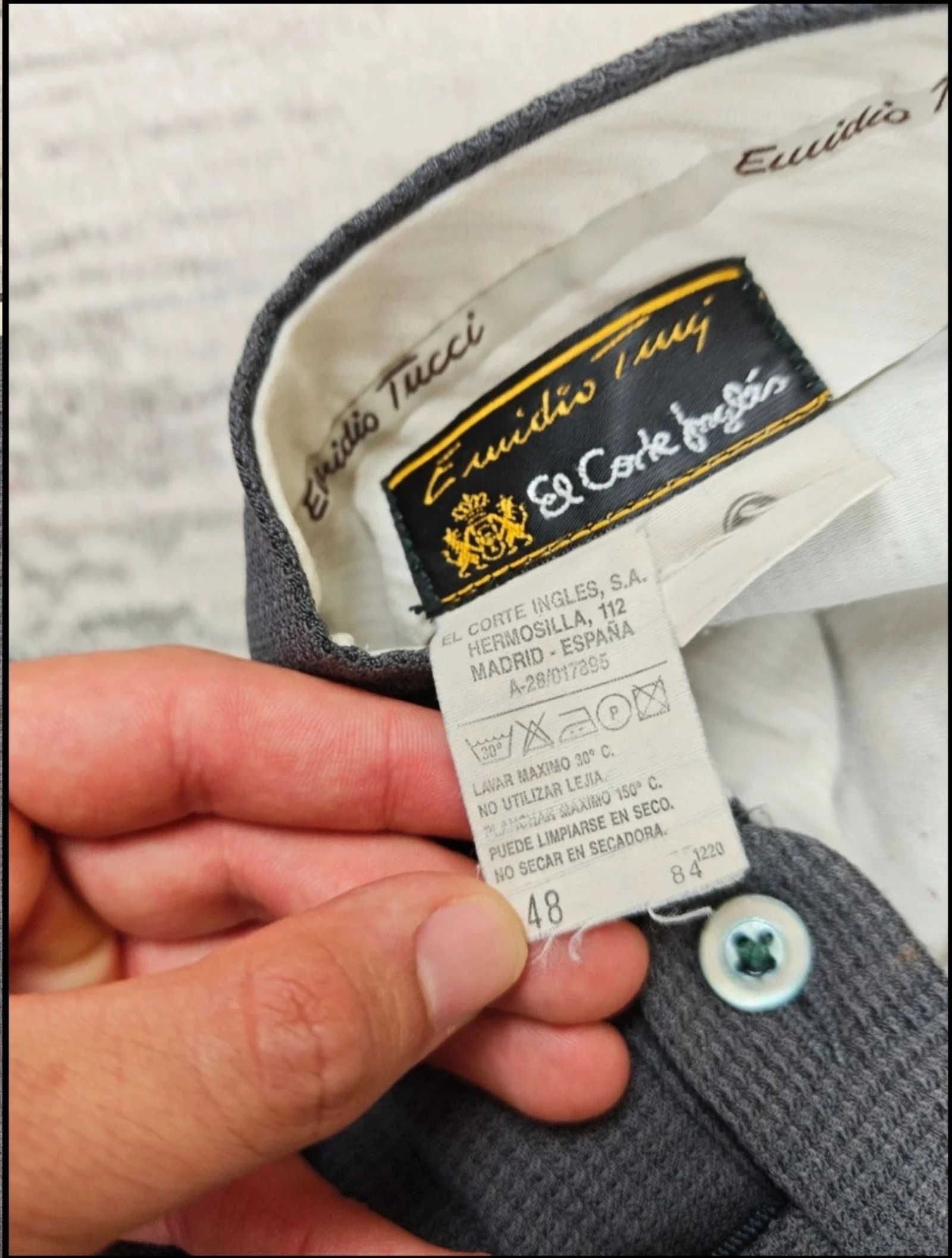 Emidio Tucci Pantalons rayés en laine plêssée à carreaux pour homme gris vintage Old Money Taille 48 – photo 10